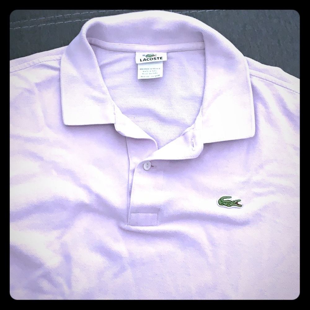 Lacoste Light Purple Short Sleeve Polo (Size XL)